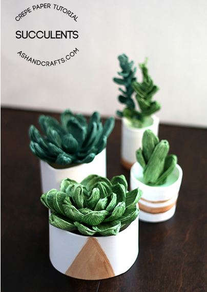 Crepe Paper Succulents Ash and Crafts  5-26
