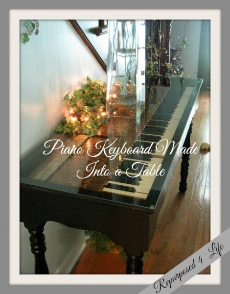Piano Keyboard Made Into a Table Repurposed 4 Life