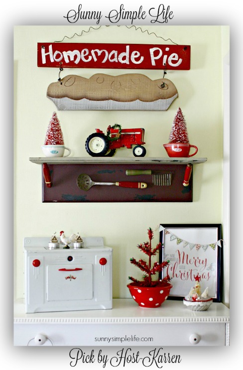 vintage farmhouse decor in red and yellow