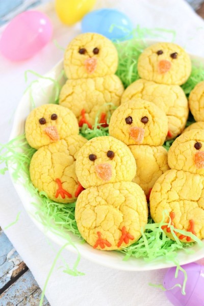 lemon-cake-mix-cookie-easter-chicks-
